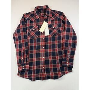 Pashartuk Mens Western Pearl Snap Plaid Shirt Small NWT Cowboy Flannel